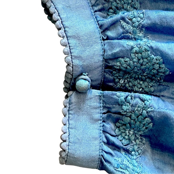 Women’s Payal Jain Anthropology Blue Floral Embroidered Top in Size XL. - Picture 11 of 16